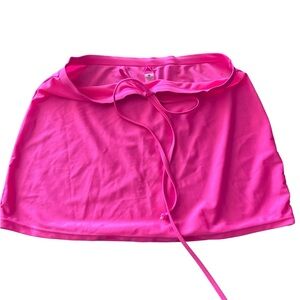 Skinnydip Hot Pink Swim Cover Up Wrap Skirt Tie Waist